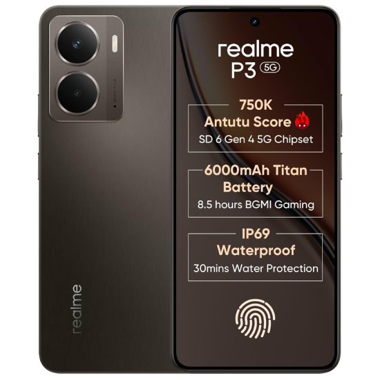 realme P3 5G with 6.67″ FHD+ 120Hz AMOLED Display (6 GB RAM, 128 GB ROM)